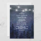 Invitation Mariage de la forêt de ciel de nuit rustique | Lum (Devant)