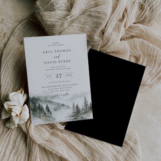 Invitation Mariage de la forêt de Misty Mountain