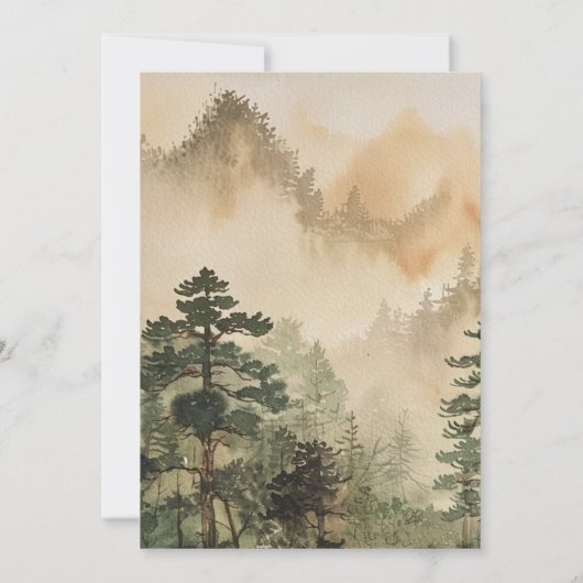 Invitation Mariage de la forêt de pins rustiques (Dos)