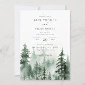 Invitation Mariage de la forêt de pins sauvages (Devant)
