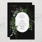Invitation Mariage de la Forêt de verdure noire (Devant / Derrière)