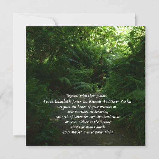 Invitation Mariage de la forêt pluviale (Devant)
