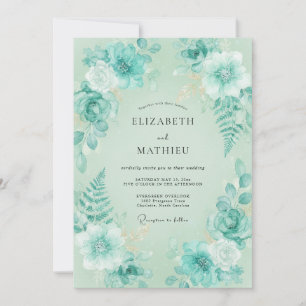 Invitation Mariage de la Fougère Aqua Menthe