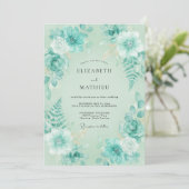 Invitation Mariage de la Fougère Aqua Menthe (Debout devant)