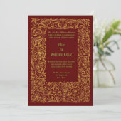 Invitation Mariage de la frontière de Folift médiéval Renaiss (Debout devant)