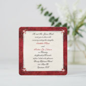 Invitation Mariage de la frontière de la Flore rouge (Debout devant)