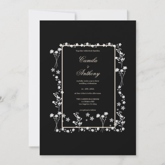 Invitation Mariage de la frontière noire (Devant)