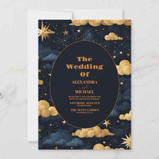 Invitation Mariage de la Galaxie céleste Sky Night Star (Devant)