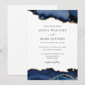 Invitation Mariage de la Géode de la Géode d'âge de la Marine (Devant / Derrière)