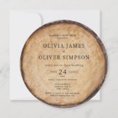 Invitation Mariage de la grange de bois rustique (Devant)