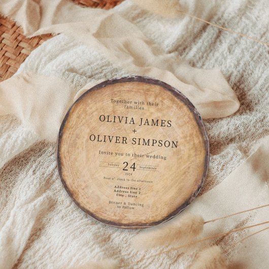 Invitation Mariage de la grange de bois rustique