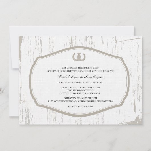Invitation Mariage de la grange de fer à cheval (Devant)