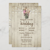 Invitation Mariage de la grange russe Mason Jar (Devant / Derrière)