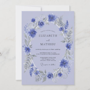 Invitation Mariage de la Guirlande Florale de Pervenche