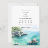 Invitation Mariage de la lagune côtière paisible Eau Turquois (Devant)