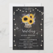 Invitation Mariage de la lavande de bain de Sunflower rustiqu (Devant)