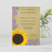 Invitation Mariage de la Lavande de tournesol russe (Debout devant)