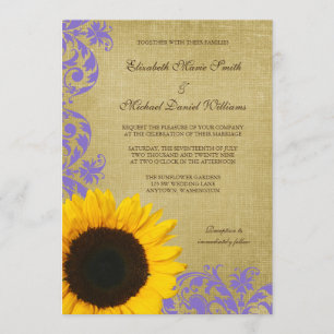 Invitation Mariage de la Lavande de tournesol russe