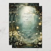 Invitation Mariage de la lueur de forêt enchantée (Devant / Derrière)