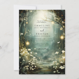 Invitation Mariage de la lueur de forêt enchantée