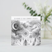 Invitation Mariage de la Lune céleste noire blanche (Debout devant)