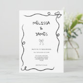 Invitation Mariage de la main de la boue lunaire tiré (Debout devant)