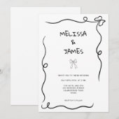 Invitation Mariage de la main de la boue lunaire tiré (Devant / Derrière)