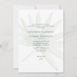 Invitation Mariage de la mariée blanche aux feuilles tropical