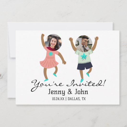 Invitation Mariage de la mariée et du marié personnalisé avec (Devant)