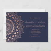 Invitation mariage de la marine de mandala en dentelle fleuri (Devant)