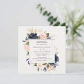 Invitation Mariage de la marine et de la flore blush (Debout devant)