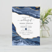 Invitation Mariage de la marine et de l'or (Debout devant)