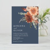 Invitation Mariage de la marine Floral Boho (Debout devant)