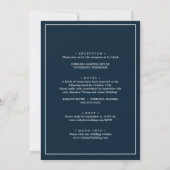 Invitation Mariage de la Marine moderne bleu officiel minimal (Dos)