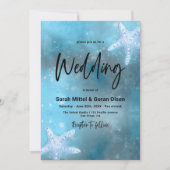 Invitation Mariage de la mer bleue profonde (Devant)