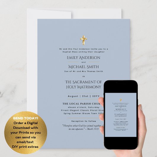 Invitation Mariage de la messe nuptiale