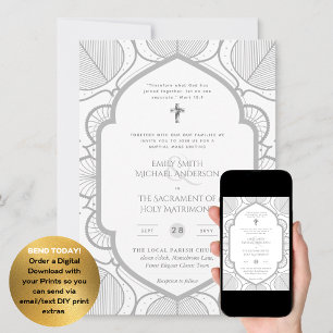 Invitation Mariage de la messe nuptiale catholique blanche en