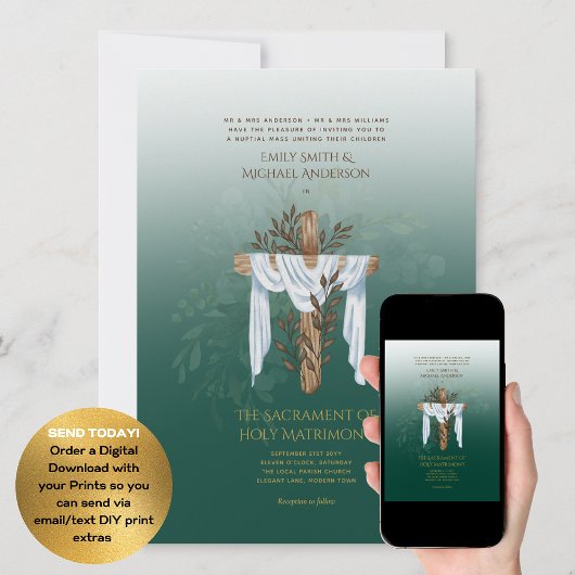 Invitation Mariage de la messe nuptiale catholique de la Croi