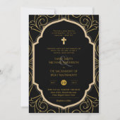 Invitation Mariage de la messe nuptiale catholique de l'or no (Devant)