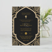 Invitation Mariage de la messe nuptiale catholique de l'or no (Debout devant)