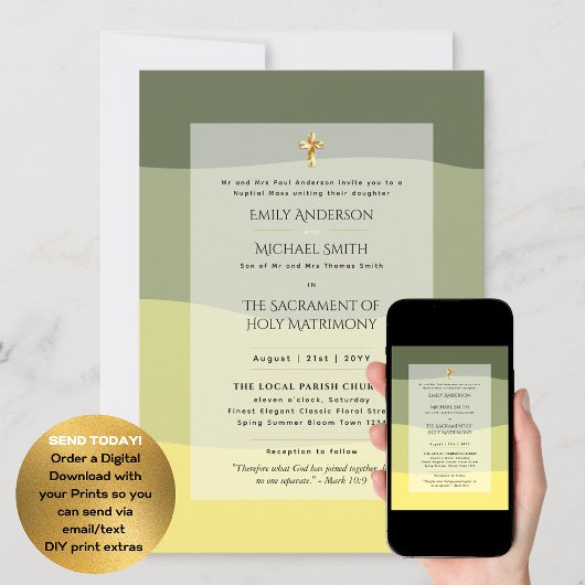 Invitation Mariage de la messe nuptiale catholique de Sage d'