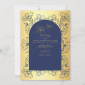 Invitation Mariage de la Messe Nuptiale Catholique d'Or Bleu (Dos)