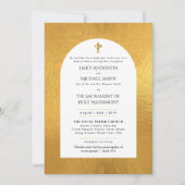 Invitation Mariage de la Messe Nuptiale Catholique Or Blanc (Devant)
