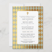 Invitation Mariage de la Messe Nuptiale Catholique Or Blanc (Devant)