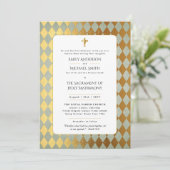 Invitation Mariage de la Messe Nuptiale Catholique Or Blanc (Debout devant)