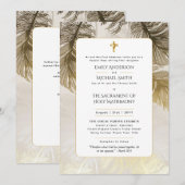 Invitation Mariage de la Messe Nuptiale Catholique Or Blanc (Devant / Derrière)