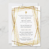 Invitation Mariage de la Messe Nuptiale Catholique Or Blanc (Devant)