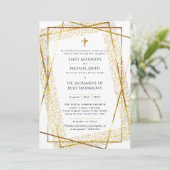 Invitation Mariage de la Messe Nuptiale Catholique Or Blanc (Debout devant)