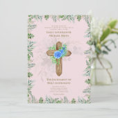 Invitation Mariage de la messe nuptiale catholique rose-rouss (Debout devant)
