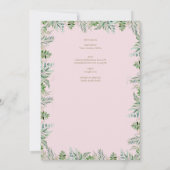 Invitation Mariage de la messe nuptiale catholique rose-rouss (Dos)